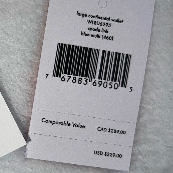 Kate Spade Continental Wallet - Blue Multi Spade Link - Picture 3 of 7